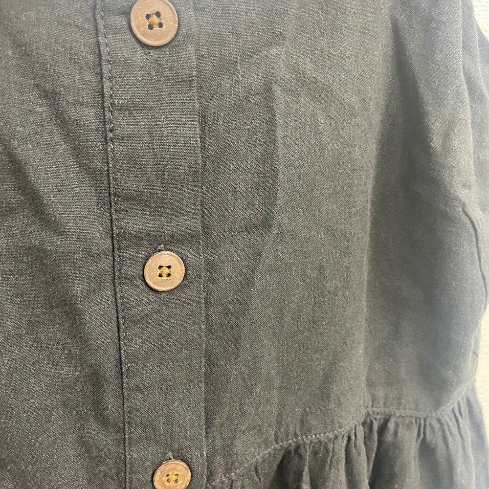 Patagonia Black Button Front Midi Dress Linen Blend Womens XL - Picture 3 of 11